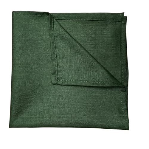 Hell Blues Linen Pocket Square for Men Solid Color 12.5 inch (Jungle Green)
