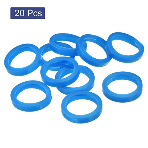 PATIKIL Key Cap Cover Rings, 20Pcs 28mm Keys Identifier Coding Tags Silicone Sleeve for Office House Apartment Blue - Image 3