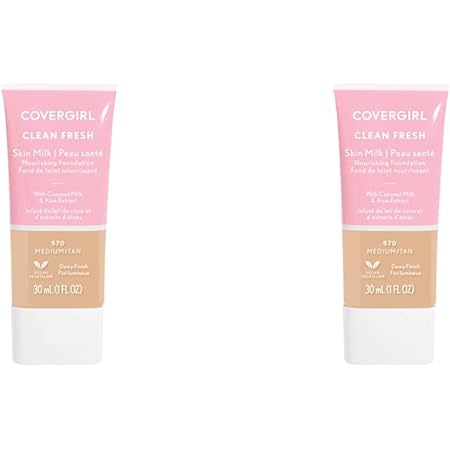 COVERGIRL, Clean Fresh Skin Milk Foundation, Medium/Tan, 1 Count (Pack of 2)
