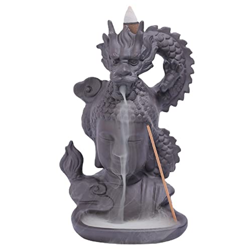 Quemador de Incienso Quemador de Incienso de reflujo Cascada cerámica Buda Zen decoración habitación sándalo Soporte de Incienso incensario para decoración del hogar Yoga SPA Colector de Cenizas