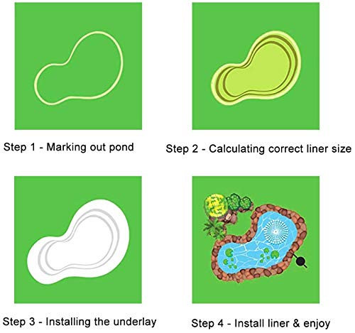 Alds 13 X 13 Ft Pond Liner Hdpe Rubber Liner 8 Mil 16 X 20 Ft 16 X 30 Ft Underlayment Puncture And Tear Resistant Proof Moisture For Fish Ponds Garden Fountain Pools #TOP4