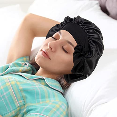 Seda para Dormir | Cobertura cabelo elástica para mulheres,cetim capa dormir noturna com faixas maci