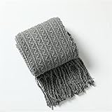 GZSLKSCD Überwurfdecke, weiche Strickdecke fürs Bett, Nickerchendecke, europäische Strickdecke fürs Bett, Sofa, Reise (B 127 x 152 cm)