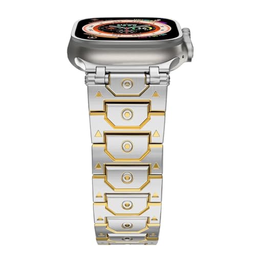 Bracelet montre métal pour iWatch séries 10 réglable avec connecteurs en acier de 46mm