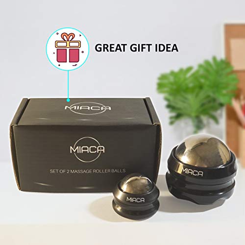 Miaca Cryosphere Cold Massage Ball Roller Set 2 Sizes - Ice Roller For Sore Muscles - Metal Ball For Back Pain Relief - Foot Muscle Roller - Plantar Fasciitis - Small Face Roller For Puffy Eyes #TOP4