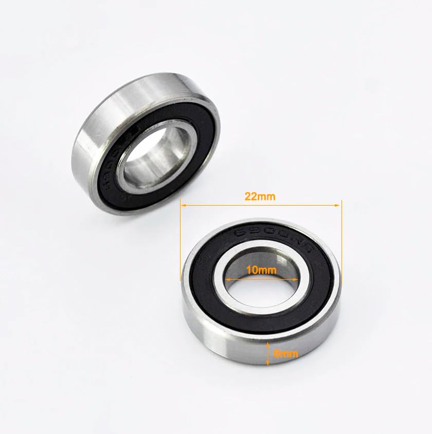 Hybrid Ceramic Bicycle Ball Bearings, 2 Pack, 6800 6802 6805 6806 6900 6902 2RS, Bearing Steel with Double Rubber Seals, Reduced Friction (MR24377 24x37x7mm)