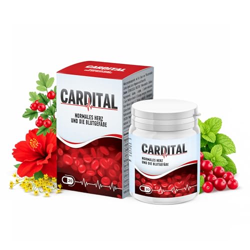 Cardital Kapseln Weißdorn L-Arginin & B-Vitamine | Nahrungsergänzungsmittel für Männer und Frauen 20 Kapseln (1 Pack)