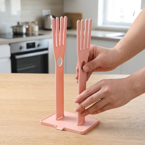 Secador de guantes de cocina compacto ABS con estructura multilayer de 4 ranuras junto al fregadero 7