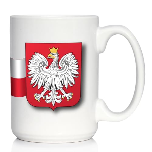 Taza de Cerámica Blanca 15oz con Bandera de Polonia miniatura 1