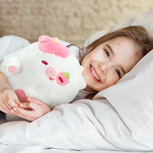 Mewaii Strawberry Cow Plush Toys, Kawaii Cow Stuffed Animals Squishy Doll, Cute Cow Plushie Pillow, Home Decor Plush Throw Pillow Gifts For Kids (18 Inches) #TOP1