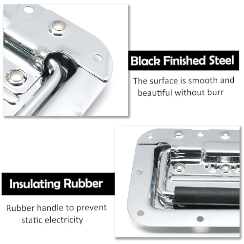 Bonsicoky 6.34" Recessed Spring Loaded Handle, Silver, 4 Pcs by Bonsicoky - Used condition - Image 3