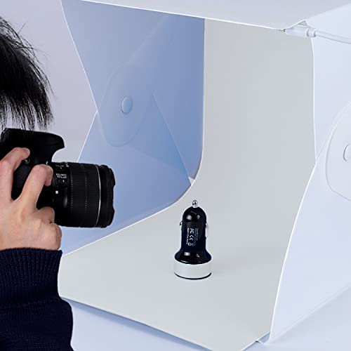 Mini Stúdio Fotográfico 40x40 Dobrável e Portátil T-Photo cm com 2 Fundos (Preto e Branco) Fita Led