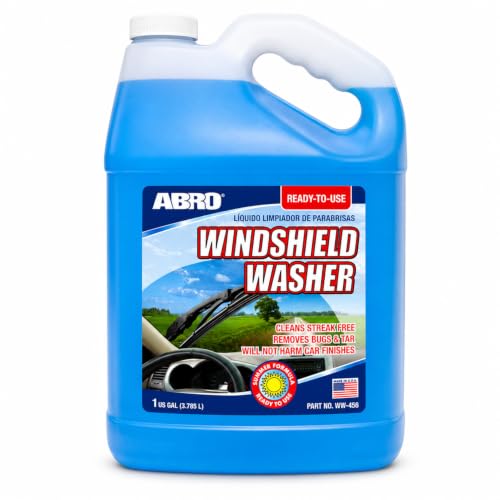ABRO Windshield Washer Fluid Ready to Use Formula - 1 Gallon, Pre-Mixed, Streak-Free Cleanliness,...
