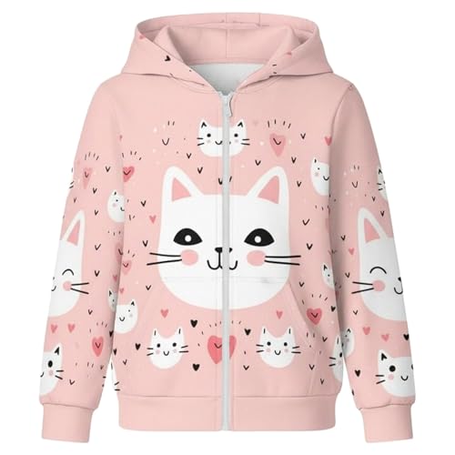 Sweat à capuche tendance pour enfant veste zippée manches longues fille mode