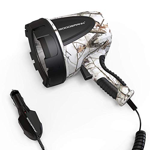 One-Day Sale: Up to 70% Off GOODSMANN Spotlight Hunting Camo Portable Handheld Light 1500 Lumen Realtree-APSnow Halogen Lighting 12V with Oxford Bag TacticPro H102-02