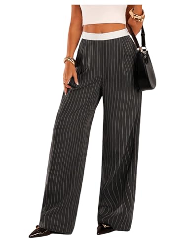 10 Best Pinstripe Pants for Women to Elevate Your Style Game 10 WDIRARA Women's Striped Straight Leg Pants