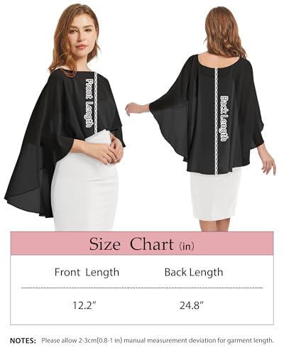 Womens Capelets Shawls and Wraps for Evening Dress Chiffon Capes Wedding Cover Up4