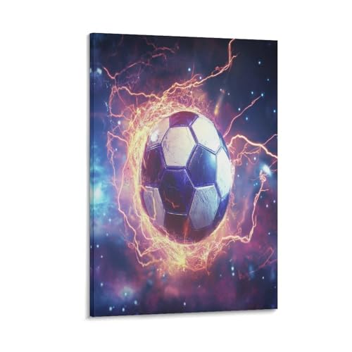 Football murale decoration pour chambre ado affiche sur toile premium 30x45cm