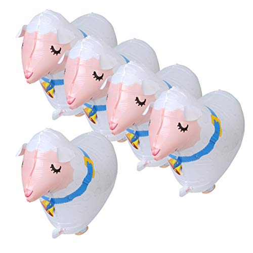 Happyyami 5Pcs Walking Animal Balloons Sheep Balloons Aluminum Foil Balloons Decorative Balloons For Kids Birthday Party Baby Shower Animal Themed Party Favors Supplies #TOP30