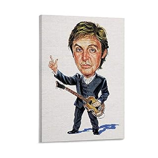ASDYO Paul McCartney Poster sur toile Motif groupe de rock des Beatles 50 x 75 cm - Les Beatles, Paul McCartney, John Lennon, RIngo Starr, George Harrison