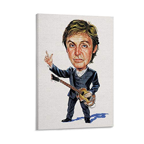 ASDYO Paul McCartney Poster sur toile Motif groupe de rock des Beatles 50 x 75 cm - Les Beatles, Paul McCartney, John Lennon, RIngo Starr, George Harrison ASDYO Paul McCartney Poster sur toile Motif groupe de rock des Beatles 50 x 75 cm