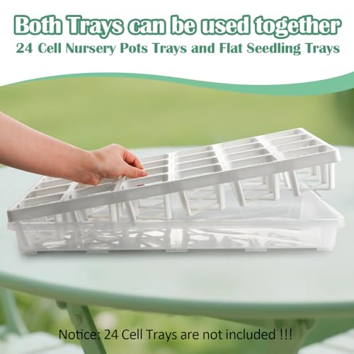 RooTrimmer Clear Seed Starter Trays 5 Pack(17"x11"x2"), Reusable Plastic Carrying Seedling & Nursery Trays, Durable Flat Pots Trays, Transparent Square Tray for Planting and Collecting Drainage Water - Image 9
