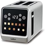 Salton Touchscreen Toaster | 2 Slice Digital Toaster | Intuitive Touch Controls | 6 Precise Shade Settings | Memory & Single Slice Functions | Removable Crumb Tray | Anti-Jam Safety Shut-Off