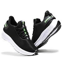 Tenis Masculino Academia Corrida Treino Esportivo Caminhada Confortavel Leve (Preto e Verde, BR, Adulto, Numérico, 41)