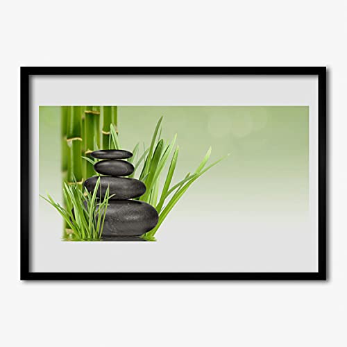 Image de bambou encadrée 70x50 pour créer une ambiance zen dans le salon