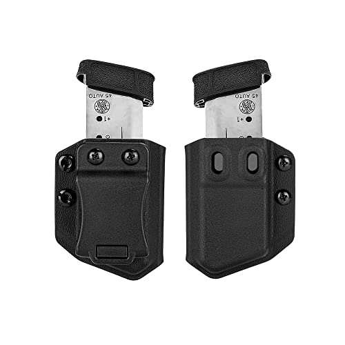 Aecktech 2 Pack Universal Mag Carrier IWB/OWB Magazine Holster Fits:9mm/.40 Double Stack|9mm/.40 Single Stack|.45ACP Double Stack|.45ACP Single Stack,for Right & Left Hand Ambidextrous Concealed Carry