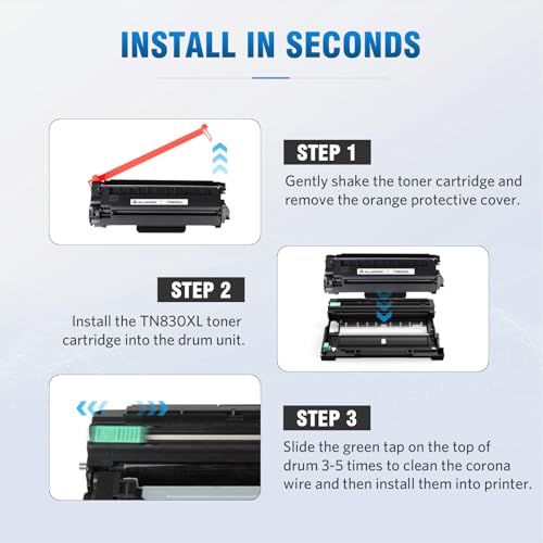Image of TN830XL Toner Cartridge Replacement for Brother TN-830XL High Yield 1 Black | Compatible with Brother DCP L2640DW HL L2405W L2420DW L2460DW L2465DW L2480DW MFC L2820DW L2900DW Printer (New Version)