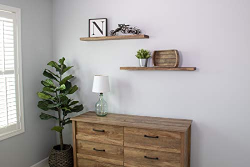 Dakoda Love Floating Shelves | Solid Poplar | Premium Craftsman Quality | Easy Hidden Bracket Wall Mount | Set Of 2 (Buckskin, 24" L X 6" D) #TOP4