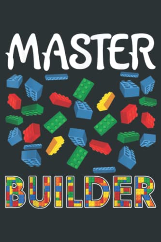 Boys Master Builder Funny Brick Building Blocks Toddler Men: Heart Journal Notebook 6x9 inch 100pages