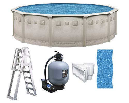 Brazil Premium 27' X 52" Round Above Ground Swimming Pool Package #TOP12