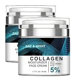 Kollagen-Feuchtigkeitscreme mit 5% Hyaluronsäure, Anti-Aging, reduziert Falten, feine Linien und Trockenheit, geeignet für die Anwendung tagsüber und nachts, für die meisten Hauttypen, Unisex, 50 ml