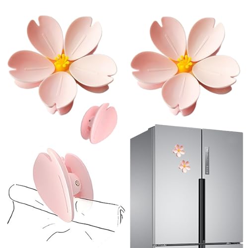 Cute Bag Clips, 3D Sakura Food Closing Clips Set of 10 with 2 Magnetic Bases for Kitchen Fridge Snack Cereal Pet Food Storage