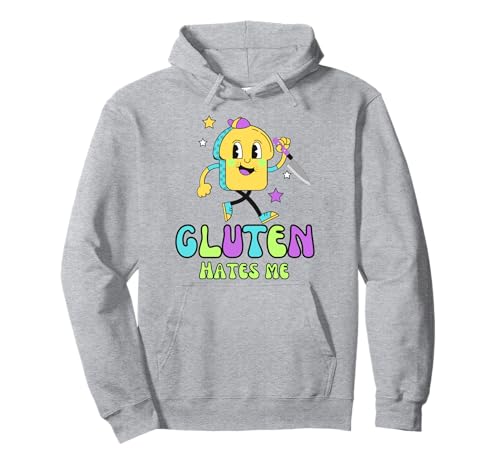 Gluten Hate Me Retro Vintage Divertido Dibujos Animados Sudadera con Capucha