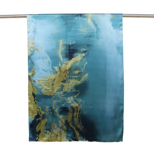 DANA XU 100% Mulberry Silk Satin Head Scarf For Women Lightweight Floral Summer Travel Shawls and Wraps For Evening Dresses