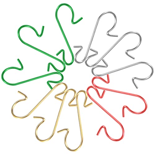 100 unidades para colgar bolas de Navidad, ganchos en forma de S, ganchos rápidos para colgar en forma de S, ganchos perfectos para decoración de bolas de Navidad (cuatro colores) Cover