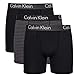 Calvin Klein Mens 3 Pack Logo Cotton Stretch Boxer Briefs Black/Pinstripe/Black Large