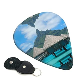 Tahiti Beach Lot de 6 médiators pour guitare acoustique, guitare électrique, basse, ukulélé – fins, moyens et épais - Les Beatles, Paul McCartney, John Lennon, RIngo Starr, George Harrison
