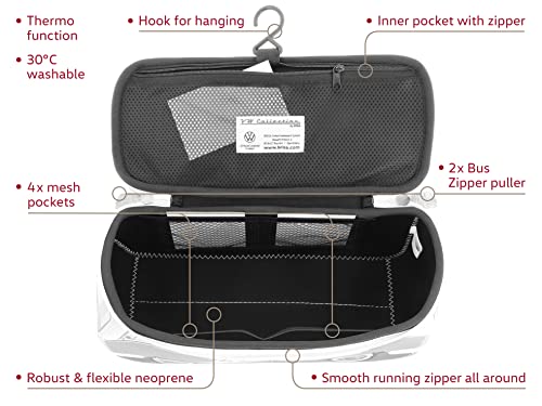 BRISA VW Collection - Volkswagen Neoprene Universal Makeup Cosmetics Toiletry Travel Pharmacy Bag in T1 Bus Design (Turquoise) (Large (11.8 x 5.5 x 4.7 inches))2