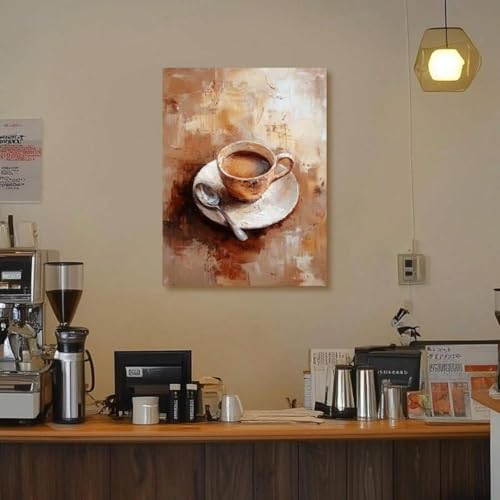 Peinture murale abstraite impression giclée café 80x110