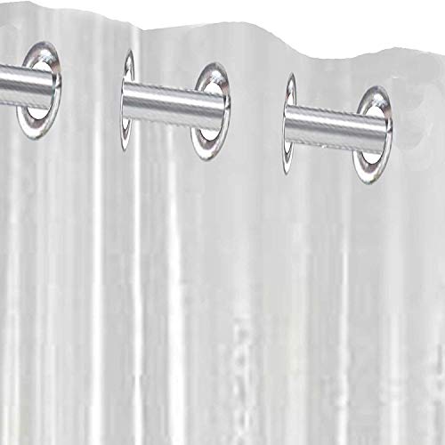 Image of Kuber Industries .30MM Pack of 6| Eyelet AC Curtain | PVC Door Window Curtain | Curtains for Door | Curtain for Bathroom | Waterproof Shower Curtain | 8 Feet| Transparent