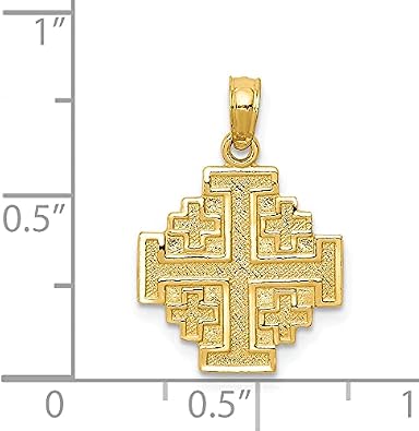 Jerusalem Cross 14k Gold Pendant Charm