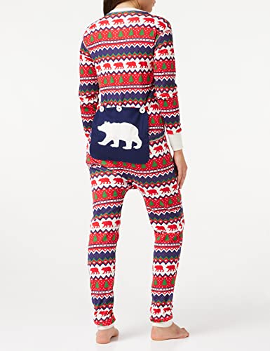 unisex-adult Fair Isle Bear & Moose Family Union Suits3