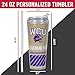 Rico Industries NCAA Western Carolina Catamounts Standard 24oz Personalized Tumbler W/Hinged Lid - Team Colored Travel Tumbler - Keeps Drinks Cold or Hot