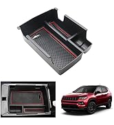 TACOBRO - Bandeja organizadora de consola central compatible con Jeep Compass 2022, 2023, 2024, 2025, accesorios insertados, guantera, divisor de almacenamiento secundario, materiales ABS, color negro