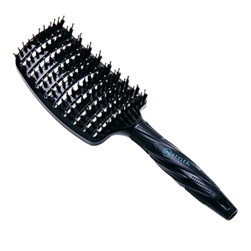 Instyler Vented Paddle Hair Brush - Helps Style Hair & Improve Dry Time - Includes Extended Rubber Teeth, Rubber Handle, And Vented Barrel For Airflow Control #TOP8