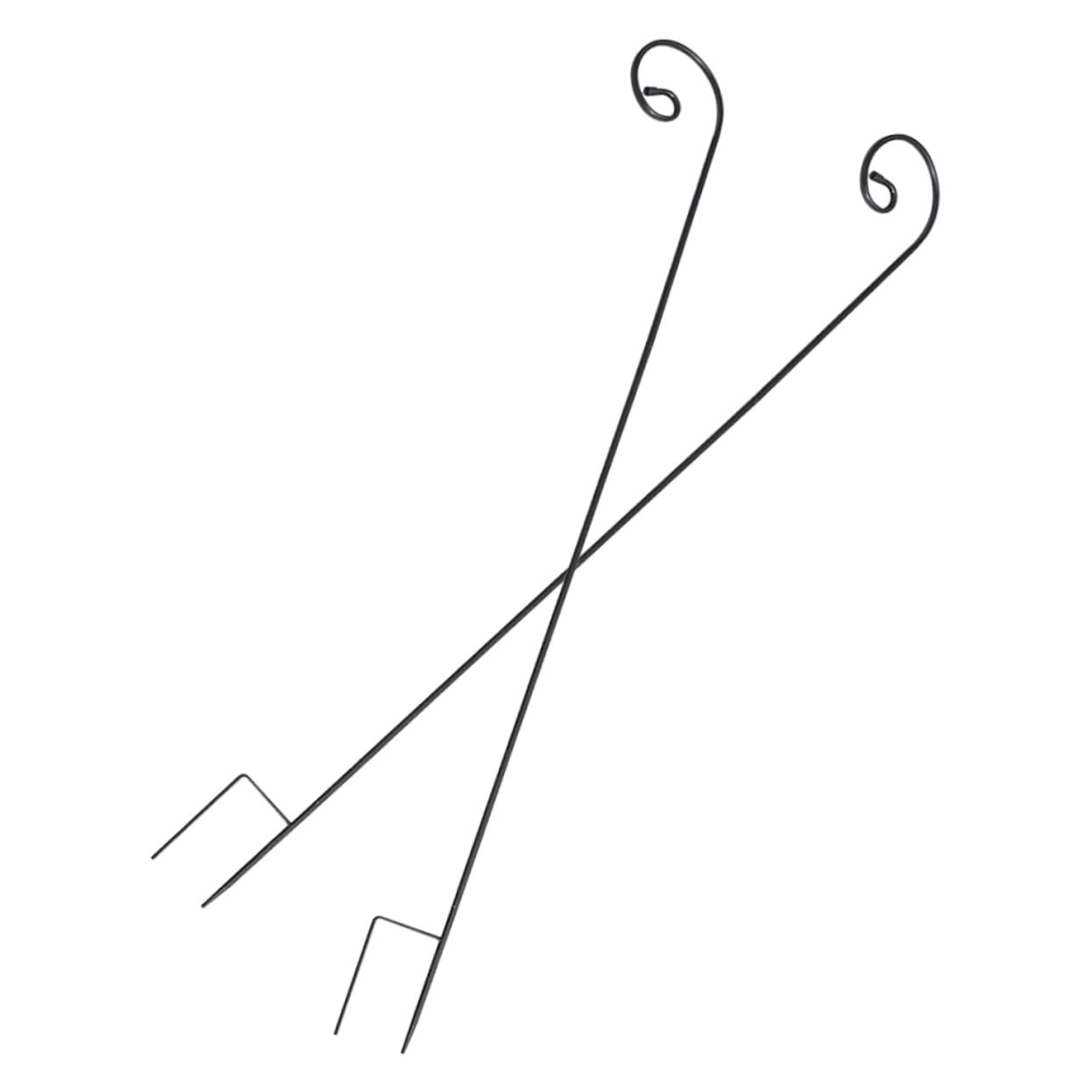 NUOBESTY Lot de 2 Crochets en Fer Noir Antirouille pour Jardin, Support Solide et Facile à Démonter, pour Suspendre Pots de Fleurs et Lanternes Solaires sur Pelouse